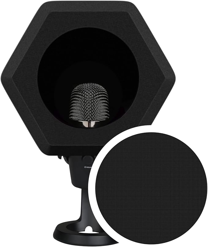 Professional Microphone Isolation Ball with 2-Layered Pop Filter, High Density Foam Great Noise Cancellation